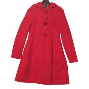 Vintage Rothschild Red Rose Coat/Jacket with Hood and Pockets Kid's Size XL (16)